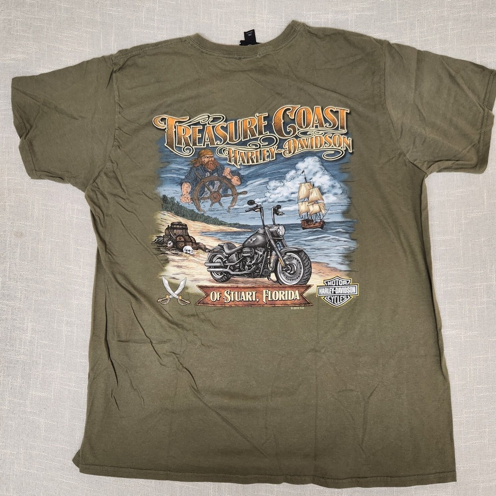 Harley Davidson Grapic T-Shirt Mens Size 2XL "Treasure Coast"